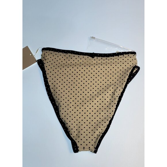 SAME Los Angeles Bottom Swim  Womens High Rise 90s Medium Polka Dots White - Picture 3 of 6
